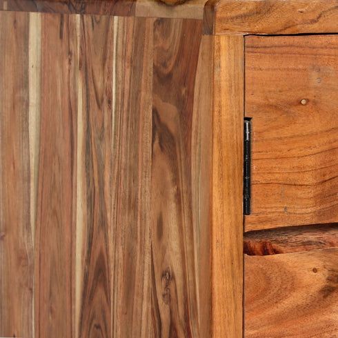 Swen Studio -  Sideboard Solid Wood with Carved Doors 160x40x75 cm